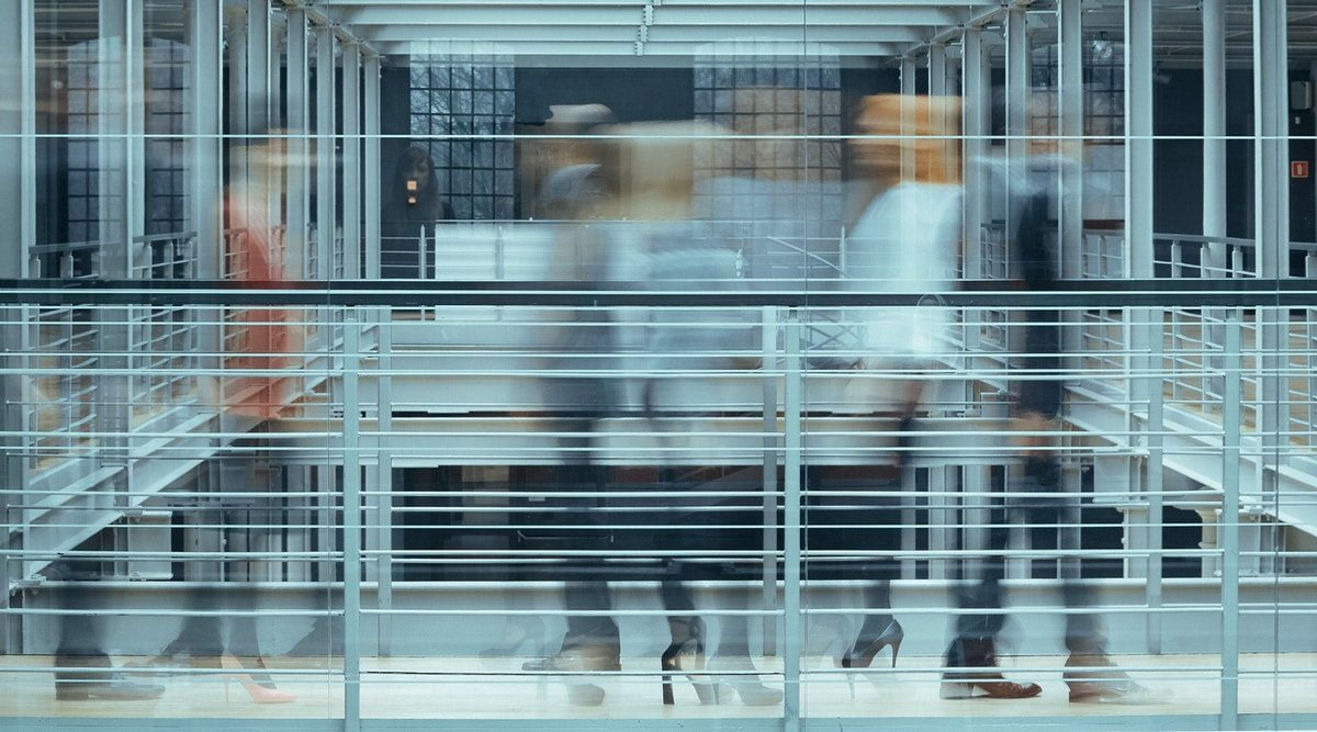 Busy employees of business company